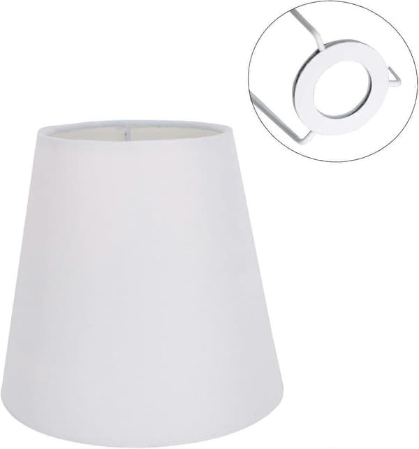 Linen Pendellampe Skjerm Stoff Vegglampe Kontor Lampeskjerm, Hvit