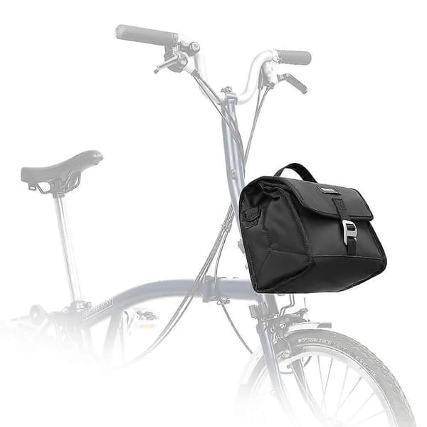 Cykel Fronttaske Foldbar Udvidbar Isoleret Cykel Opbevaringstaske med Skulderrem (Sort)