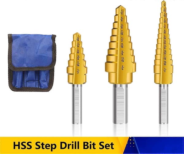 Kappbor Step Cone Bor Rett Pagode Bor Punkt HSS Step Bor Metall Metallboks Hull (Farge: 3 stk med pose)