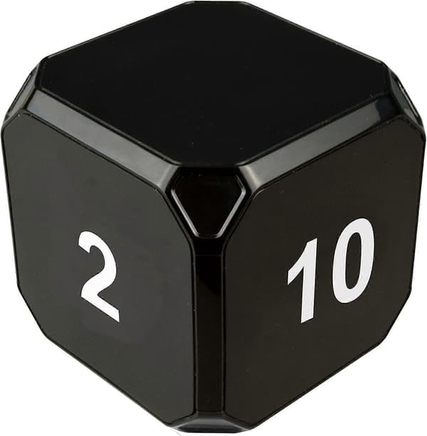 1 stk. Cube-timer Kjøkkentimer Gravitasjonssensor Flip Meditasjon Timer Management Og Nedtelling 5-15-25-45 minutter, svart