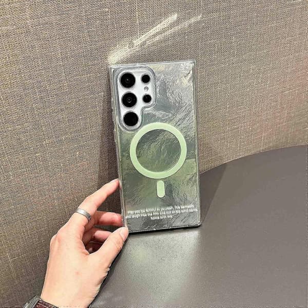 Magnetiskt telefonfodral för Samsung Galaxy S24 Ultra, gradientfärg TPU+PC skyddsfodral - Grön (Grön)