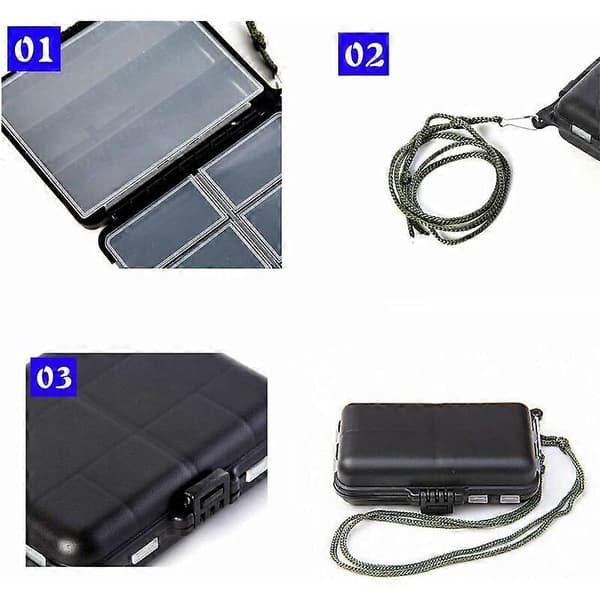 Fiskesluk Plast Tackle Box Gadget Box Agn Tilbehør Box Multi-Rom Bokser og Brett Oppbevaring/Vanntett Oppbevaringsboks (Svart)