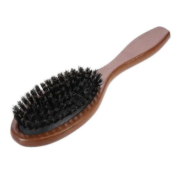 Naturhårborste av vildsvin, antistatisk hårbottenmassagekam, oval