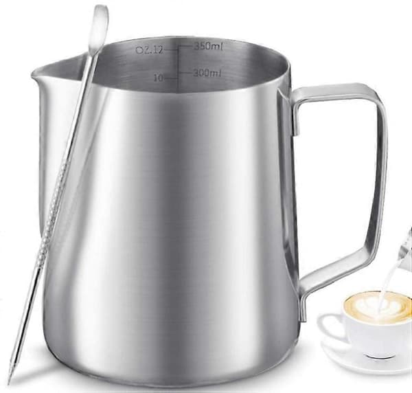304 melkeskumkanne i rustfritt stål 350 ml melkekaffemål dampkanne