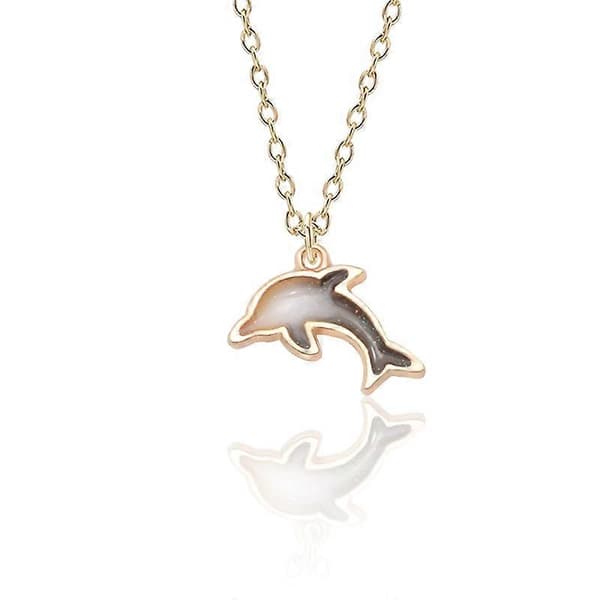 Sött Legering Delfin Hängsmycke Halsband Färgat För Flicka 4st