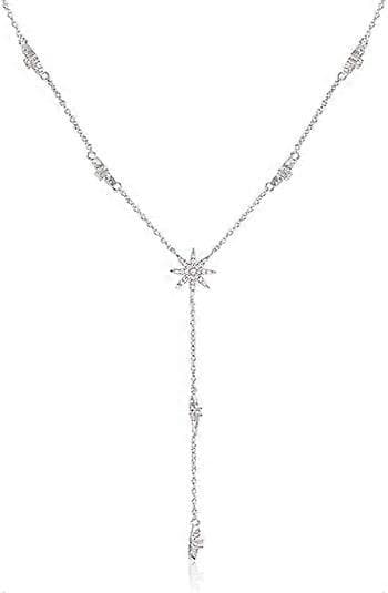 Stjärnfall Y-format Halsband Pläterat med 14K Roséguld/Vitguld