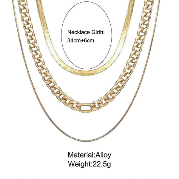 Boho Lagdelt Slangekæde Halskæde Guld Tyk Cuba Kæde Halskæde Mode Sildeben Choker Halskæde