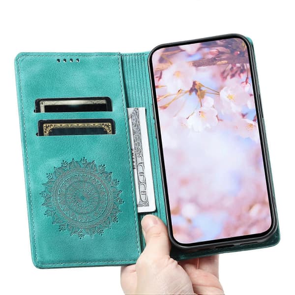 För Samsung Galaxy S24 Ultra Telefonfodral Magnetisk Automatisk Stängning Läderfodral - Mintgrön (Mintgrön)