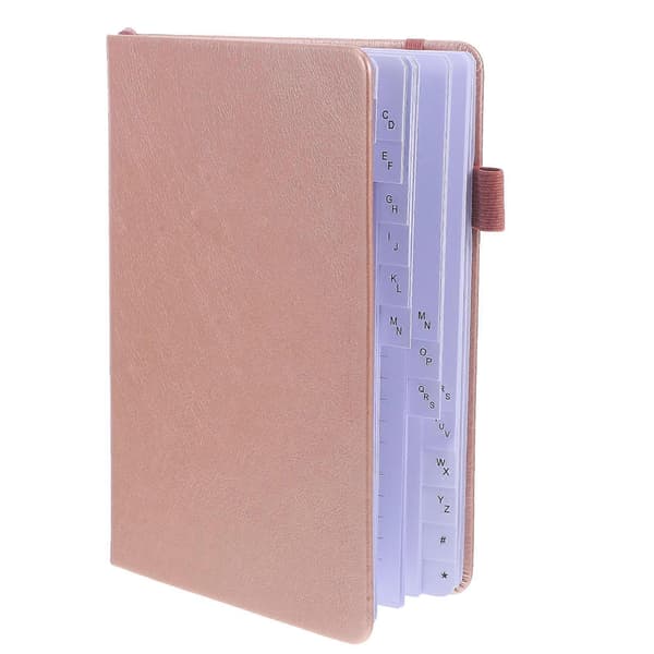 Telefonadressebok Bærbar Adresseorganisator Rektangulær Rosegull 19.50X13.50X2.00CM Organiser 1Sett
