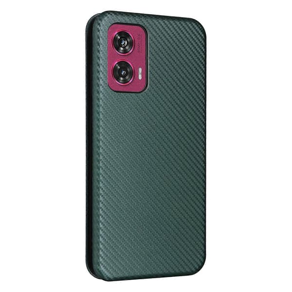 Flipfodral med kolfibertextur (Grön, för Motorola Edge 50 Fusion)