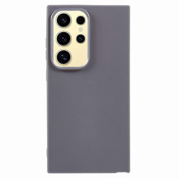 För Samsung Galaxy S24 Ultra Mobilskal Lädertextur TPU Stötsäkert Mobilskyddsfodral - Grå (Grå)