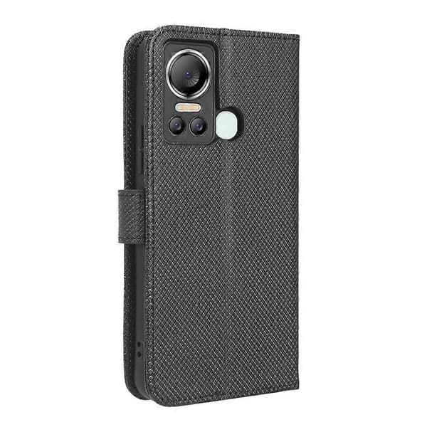 Læder telefoncover med diamanttekstur til Itel S18 S663L (Sort)
