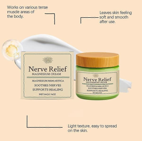 1-3x Nerve-Relief-Magnesiumkrem for søvnstøtte, dyp muskelavslapning (5 stk)
