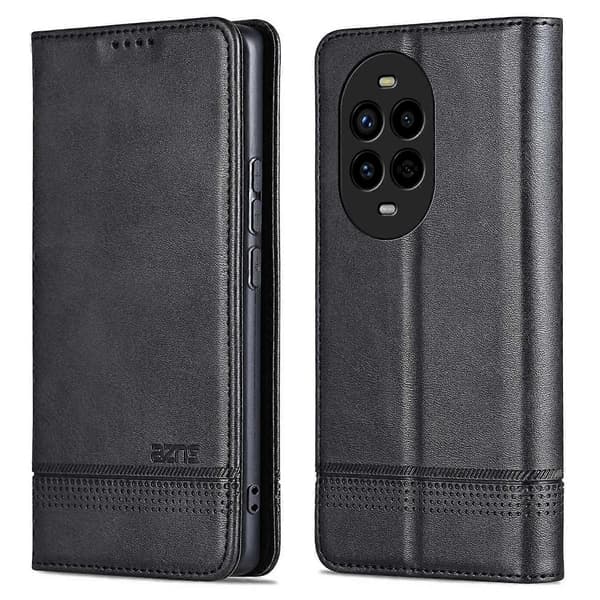 AZNS til Huawei nova 13 Pro 5G Mobiltelefon Cover Ko Læder Tekstur PU Læder Wallet Telefon Cover - Sort (Sort)