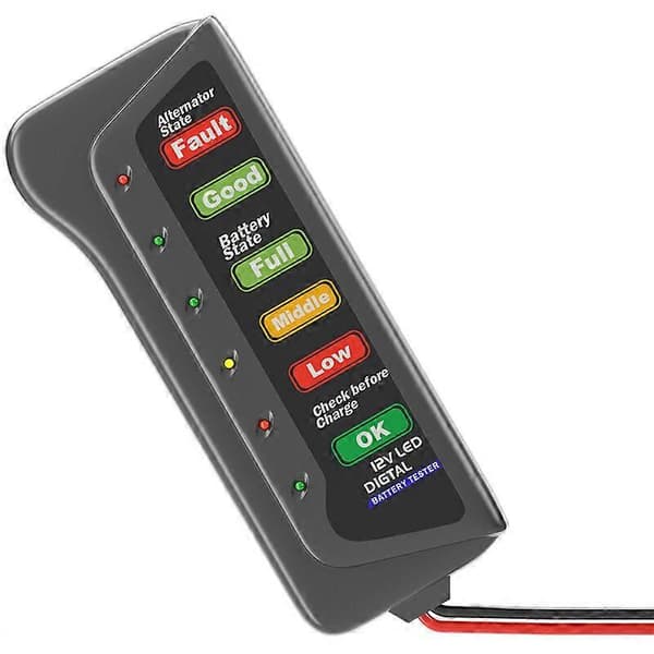 12V Batteritestare LED-lampor Bilbatteritestare 12v Generator Batterianalysator för Bil Motorcykel