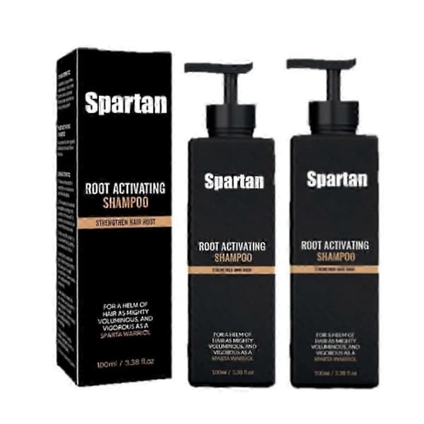 1-3x SPARTAN Root Activator Schampo för män - Hårväxtschampo för håravfall och tunt hår (2 st)