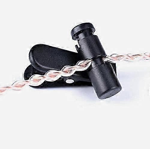 Øretelefon Ledningsclips, 2 stk. sorte clips til kabelstyring på tøj, kompatibel med de fleste headsets