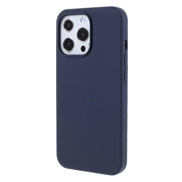 Solidt silikone, stødsikkert bagcover til iPhone 15 Pro (mørkeblå, mørkeblå)