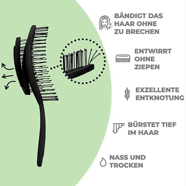 Spiral Detangler Børste til Kvinder, Mænd, Børn – Krøllet & Langt Hår, Uden Træk