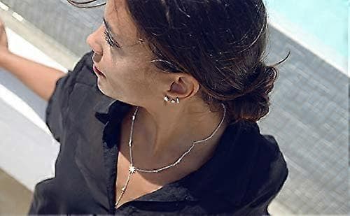 Stjärnfall Y-format Halsband Pläterat med 14K Roséguld/Vitguld