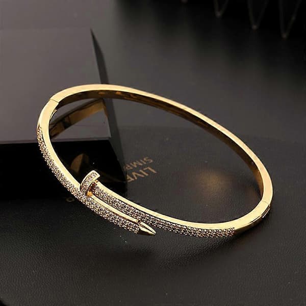 Negl Armbånd Armbånd 2-delt Sett Gull og Sølv Innlagt Cubic Zirconia Bursdagsgave til Kvinner Tenåringsjenter