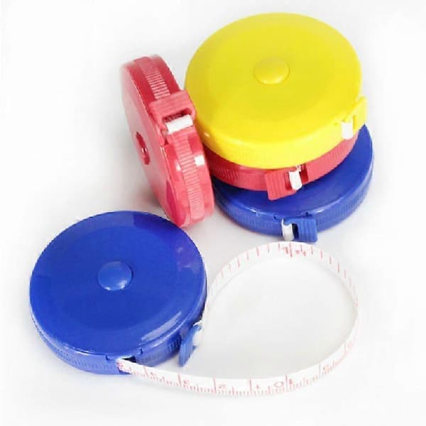 Sæt med 4 stk. Mini Rulle Målebånd i Plastik (150mm*5mm, tilfældige farver)