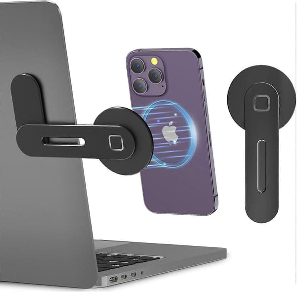 Justerbart laptopställ, magnetiskt telefonställ, bärbart hopfällbart datorförlängningsställ, svart