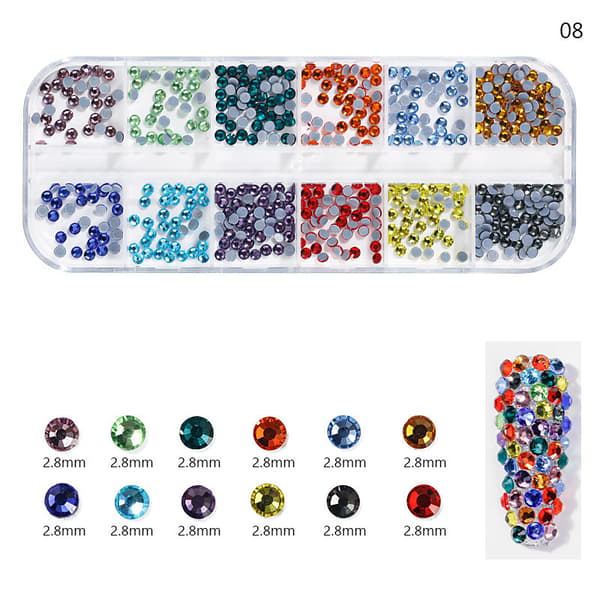 DIY smyckestillbehör 12 fack specialformad nagelkonst diamant specialformad diamant