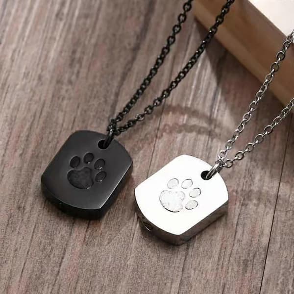 2-pack Husdjur Hund Katt Urna Hänge Minnes Aska Smycke Halsband Hållbart