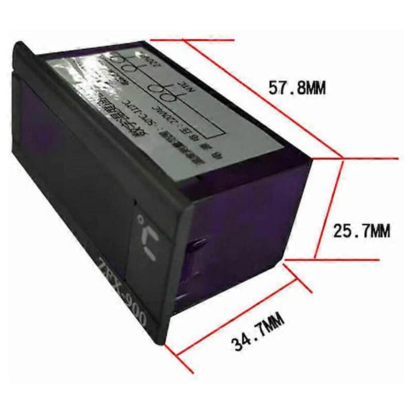 ZFX-900 Termometer Indbygget Temperaturmåler Smart Digital Temperaturdisplaypanel til Køleskab Fryser Koldt Skab, Sort