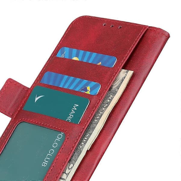 För Samsung Galaxy Xcover 7 Läderfodral Plånboksfodral Ställ Skyddande Flip Telefonfodral (Röd)