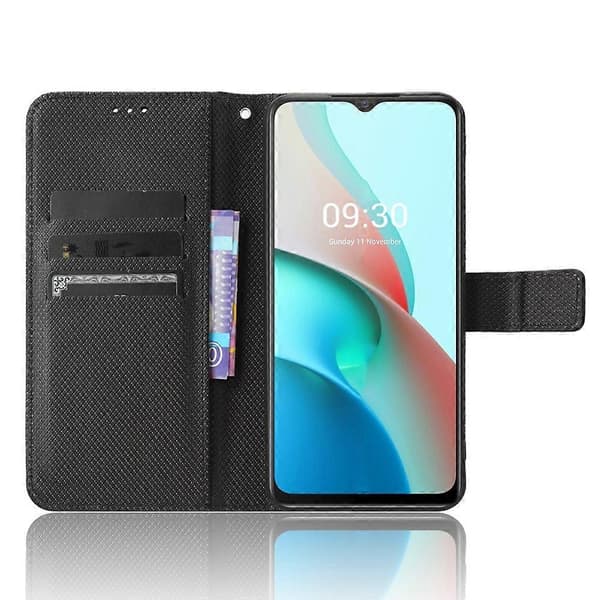 Diamanttextur Läder Telefonfodral för Itel S18 S663L (Svart)