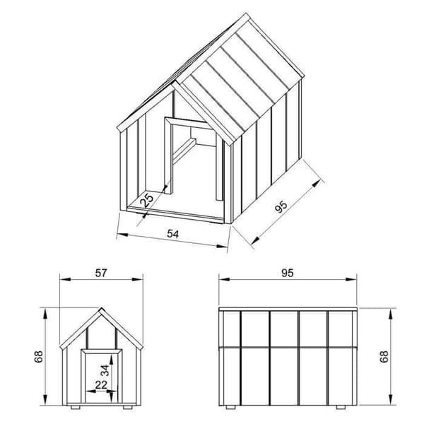 LP SmartSide Niche til hund - 57 x 95 x H68 cm, Størrelse M - TIMBELA M971-1