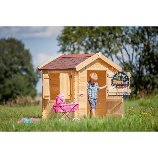 Børnehus i træ - TIMBELA M516 - Uden gulv - 112x146xH145cm - 1,1m2 Beige / Naturlig