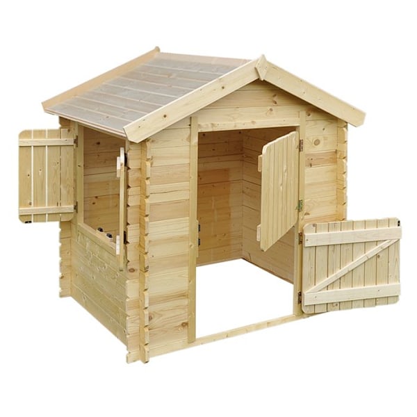 Børnehus i træ - TIMBELA M516 - Uden gulv - 112x146xH145cm - 1,1m2 Beige / Naturlig