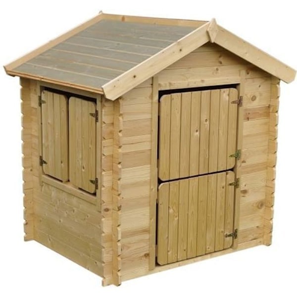 Børnehus i træ - TIMBELA M516 - Uden gulv - 112x146xH145cm - 1,1m2 Beige / Naturlig