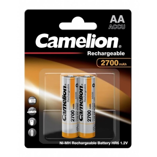 Camelion AA (LR6), laddbart batteri, 2700 mAh, 2-pack