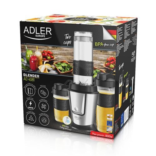 Adler AD 4081 Praktiskt Mixer med Kylstav och 2 Sportflaskor