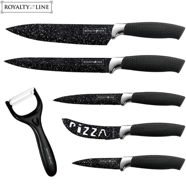 Royalty Line 5 knivar och 1 skalare, Svart
