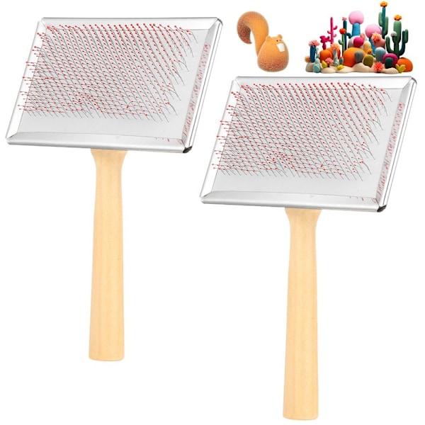 2 kpl Villakartat Käsikartat Neulahuovutus Harja 2pcs 2pcs