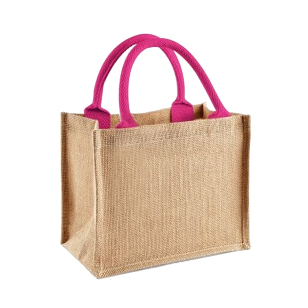 Westford Mill Jute Mini Gavepose (6 liter) One Size Naturlig/Fuchsia Natural/Fuchsia One Size