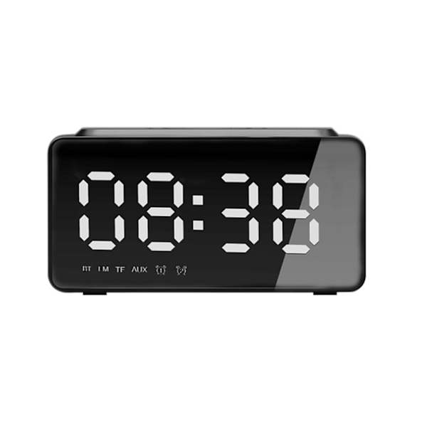 Trådlös Laddning Bluetooth Högtalare Klocka LED-Display Väckarklocka Högtalare med FM-Radio USB Snabbladdare