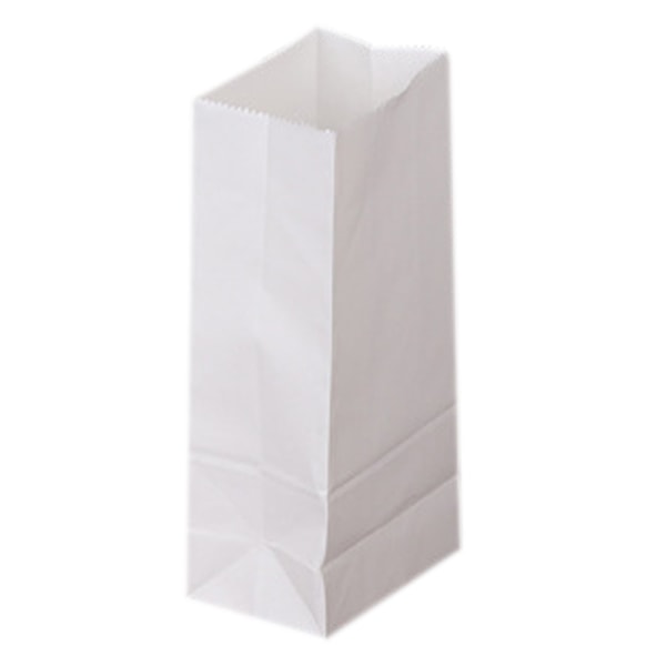 50 stk. - Hvide papirsposer til pakning af frokost og snacks - Blank