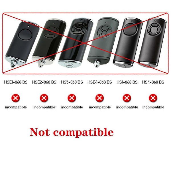 2-pack Fjärrkontrollssändare för garageport för HORMANN HSM4-868