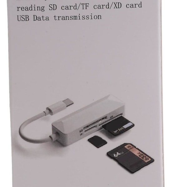 USB-C Kortlæser TFSD XD 3-i-1 Kortlæser til Laptop Telefon Tablet {DB}