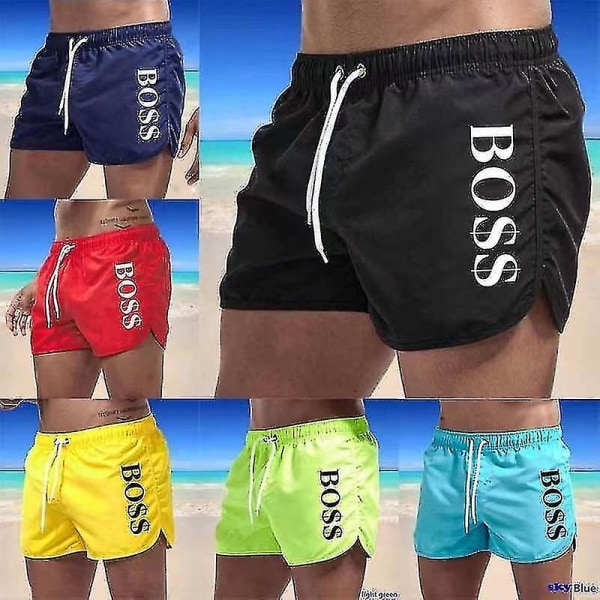 Nya Boss Casual Fashion Herr Beach Shorts Badshorts light blue XXXL