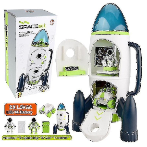 Rymdraketleksak Astronaut Rymdskeppleksak Barn Leksak för tidig utbildning Födelsedagspresent för pojkar Flickor E