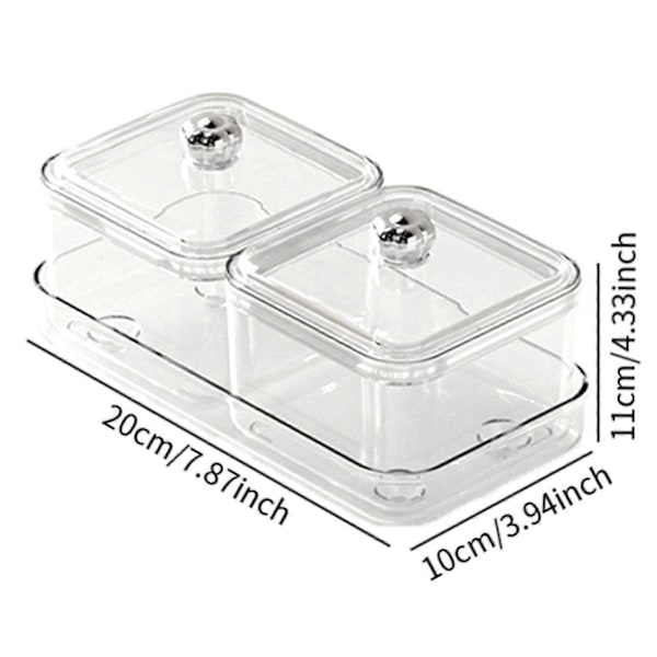 Tørket Fruktfat Oppdelt Serveringsbrett for Stue Spisestue Snacks hvit 2 rom white 2 grids optional