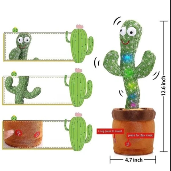 Dansende kaktus, Talende kaktus Babylegetøj Gentagende ord Smart kaktuslegetøj Dans og synger 120 sange Sjovt legetøj til børn og voksne