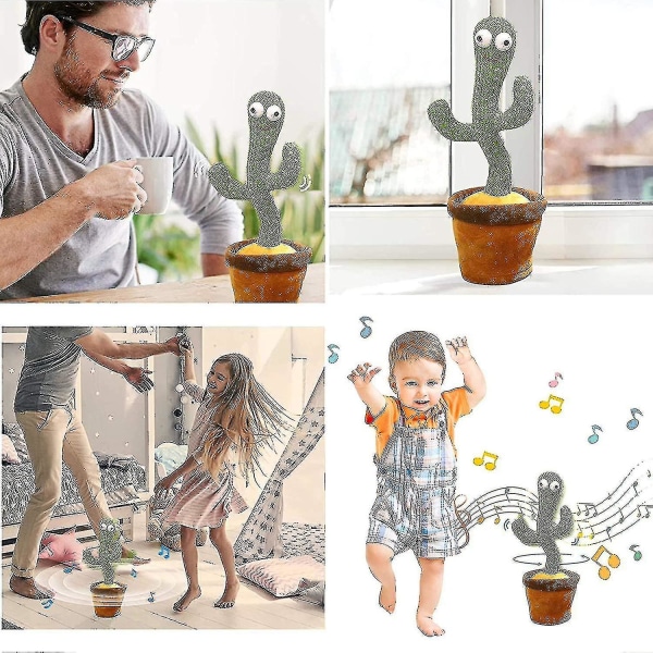 Dansende kaktuslegetøj, taler Gentag sang Sunny kaktuslegetøj (120 sange) Julegave til baby
